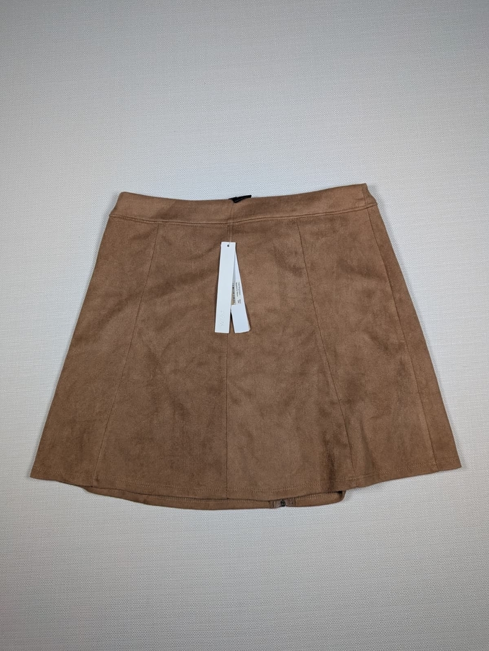 Women’s Suede A-Line Mini Skirt in Camel